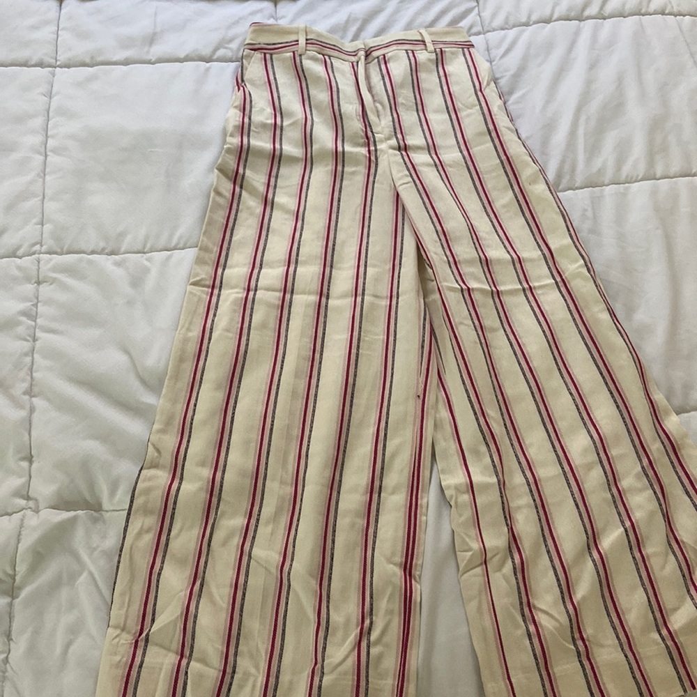 Striped cropped culottes